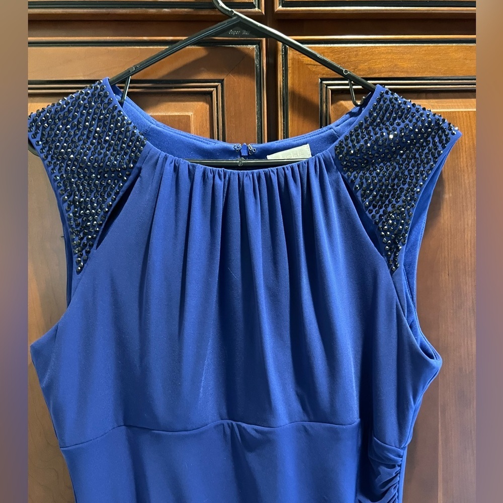 Cache Dress Royal Blue w/Black Shoulder Accents - 14 - Picture 2 of 14